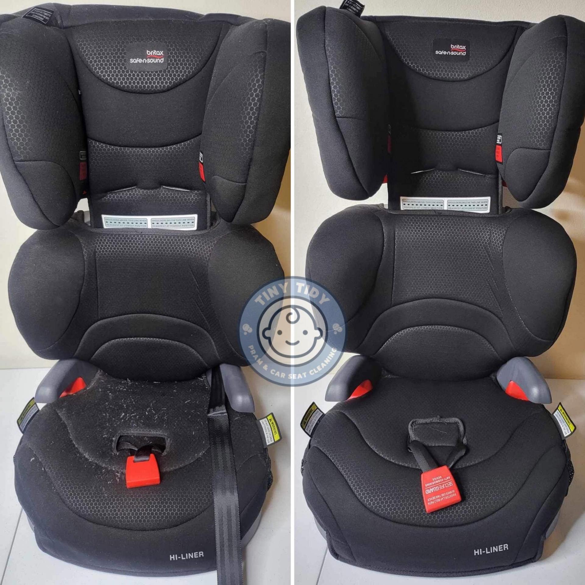 Tiny Tidy before and after: Britax Hi-Liner booster seat
